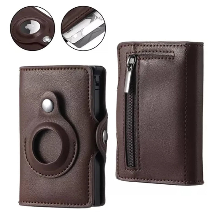 Billetera de Cuero con compartimiento de AirTag