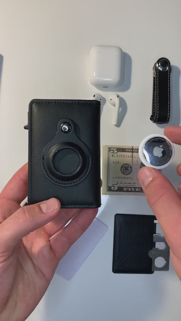 Billetera de cuero Con GPS Incorporado y RFID de aluminio